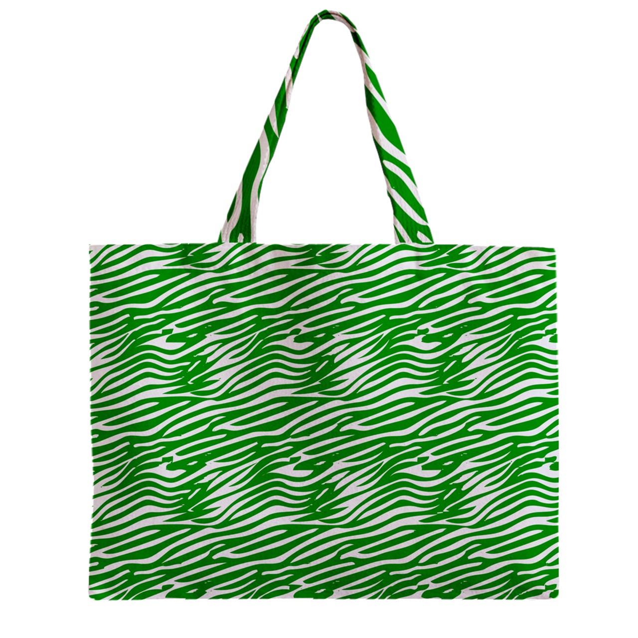 Zipper Mini Tote Bag Green Wave