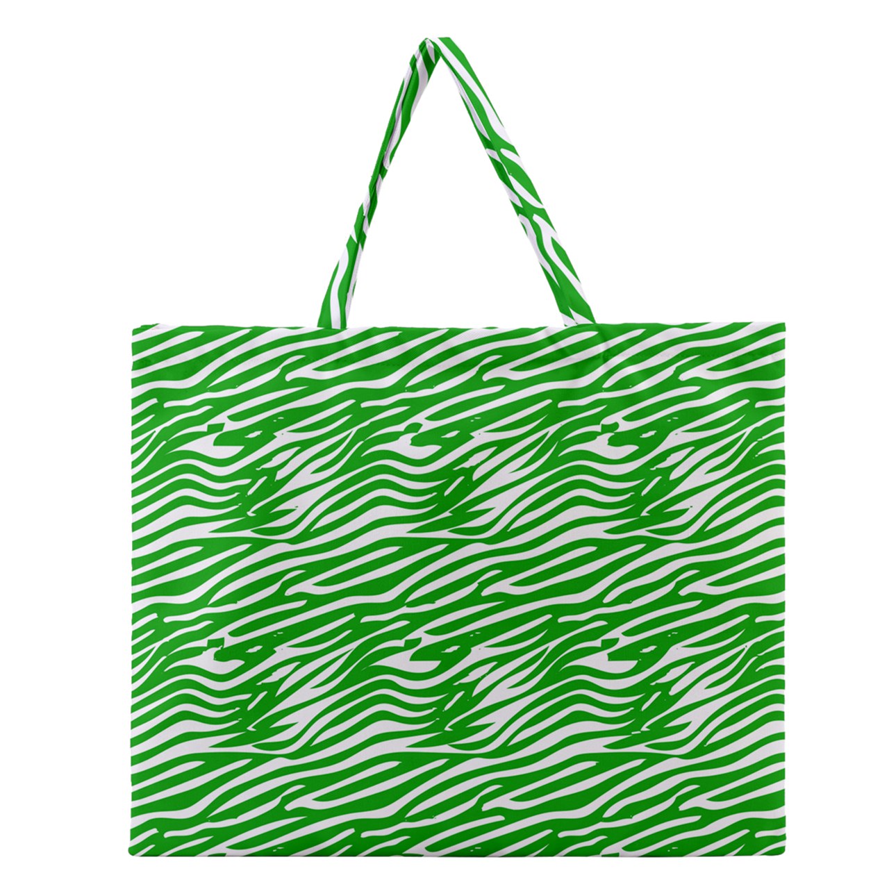 Zipper Large Tote Bag Green Wave