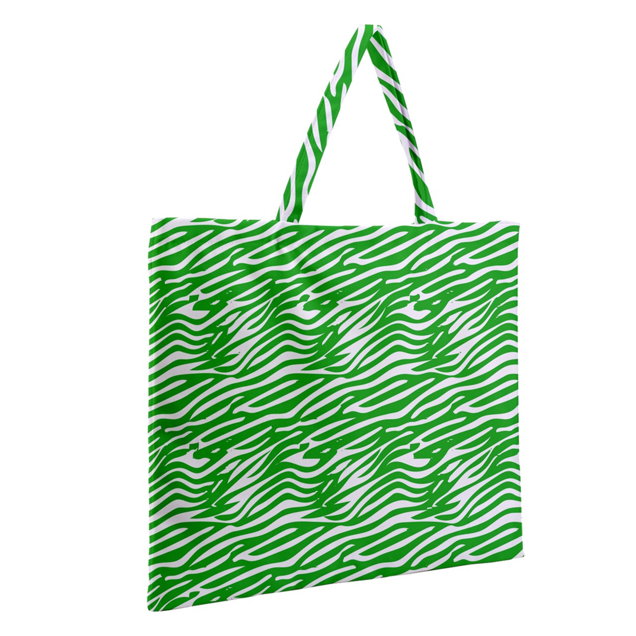 Zipper Large Tote Bag Green Wave