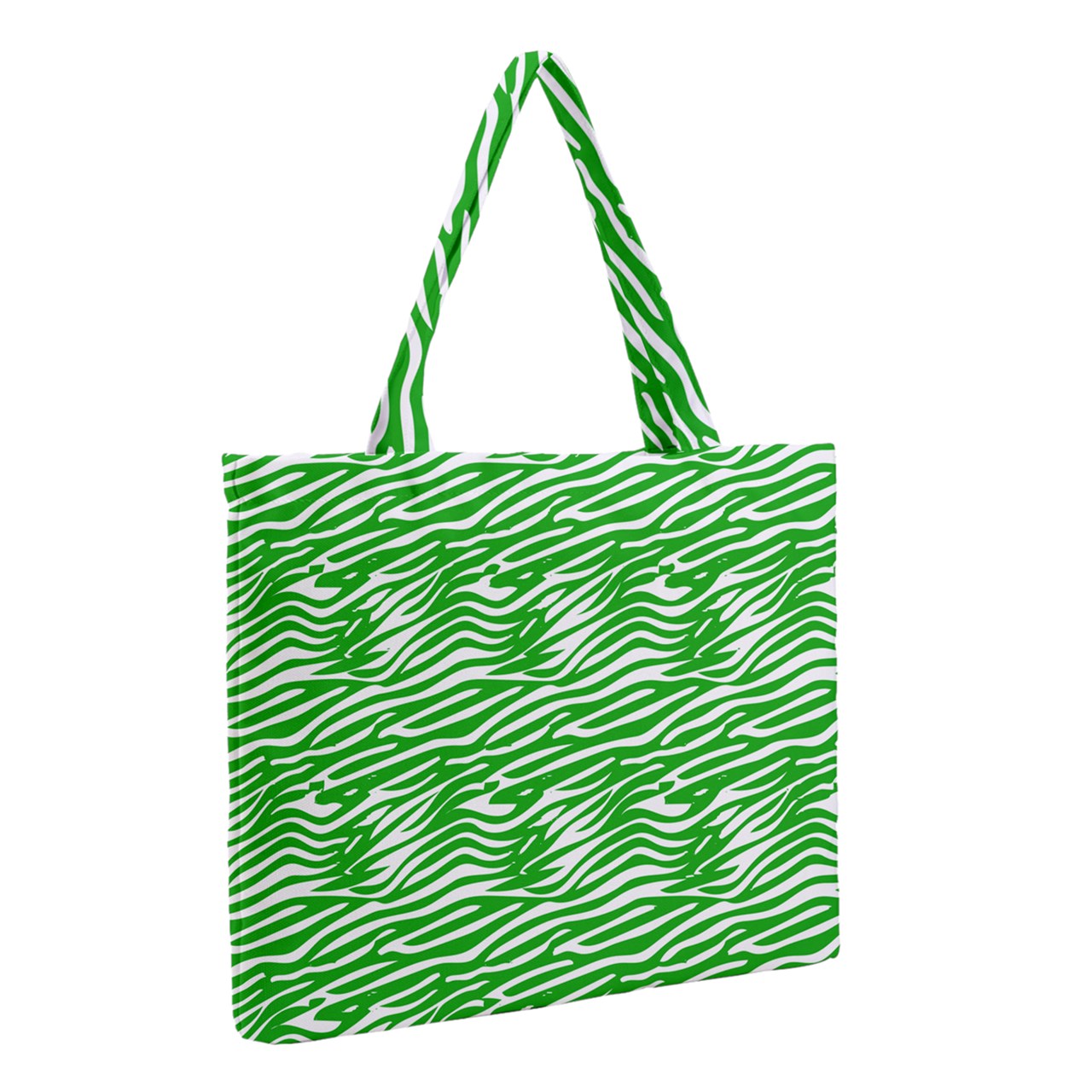 Zipper Medium Tote Bag Green Wave