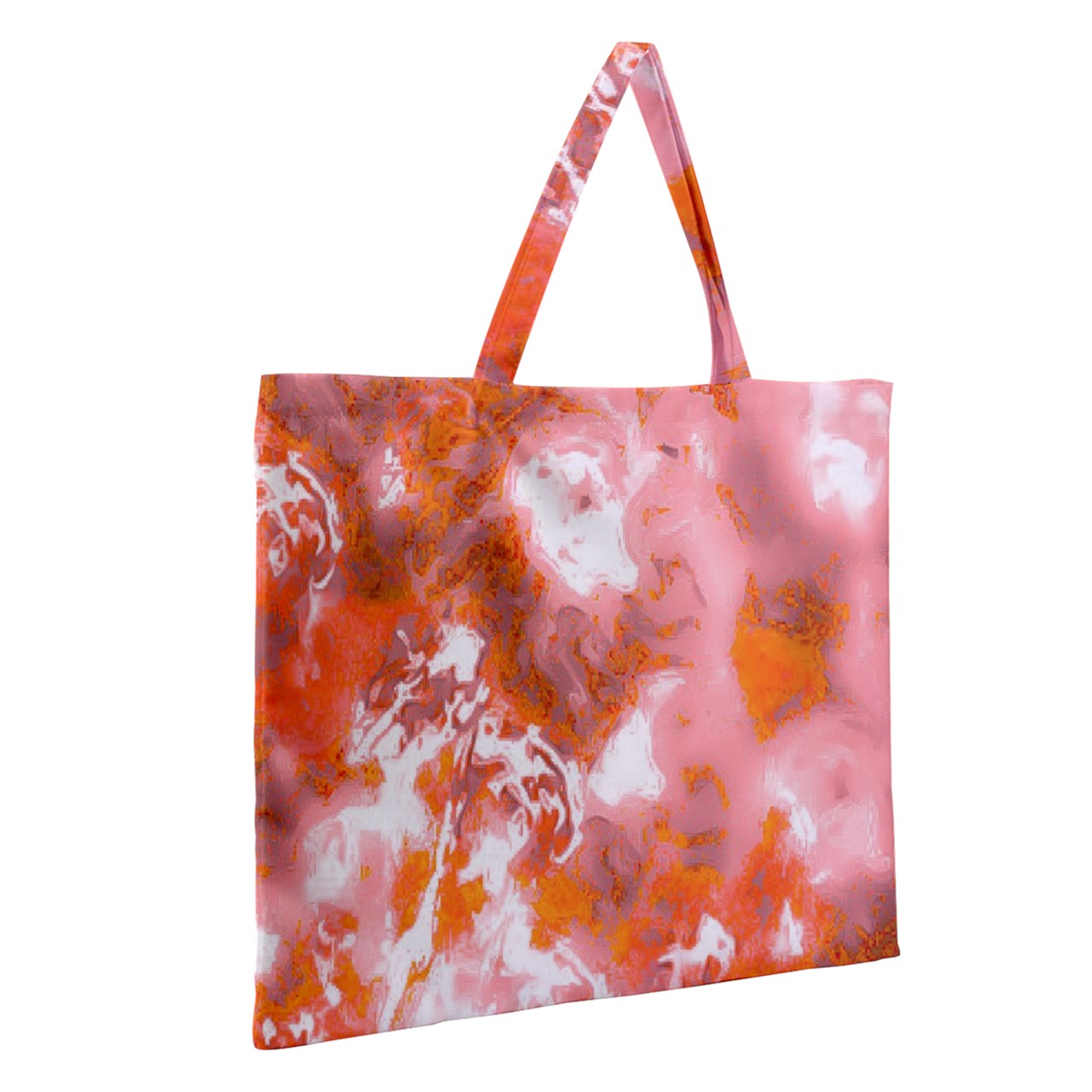 Zipper Large Tote Bag Red Hibiscus Impressionist