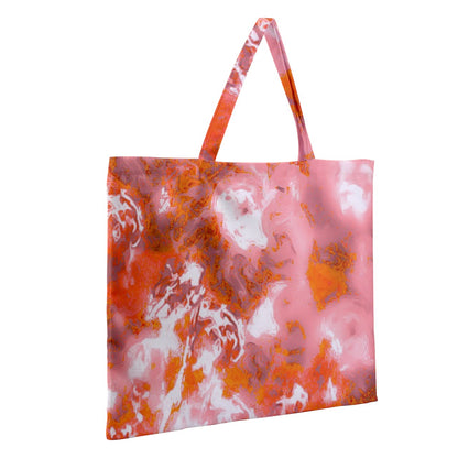 Zipper Large Tote Bag Red Hibiscus Impressionist