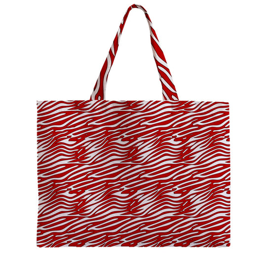 Zipper Mini Tote Bag Red Stripes