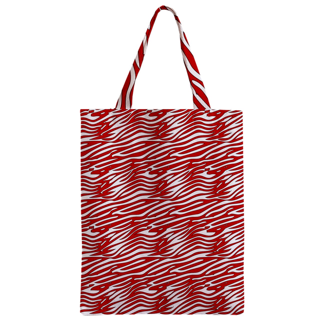 Zipper Classic Tote Bag Red Stripes