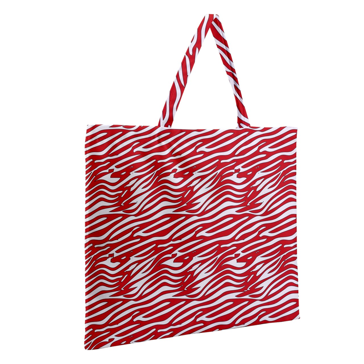 Zipper Large Tote Bag Red Stripes