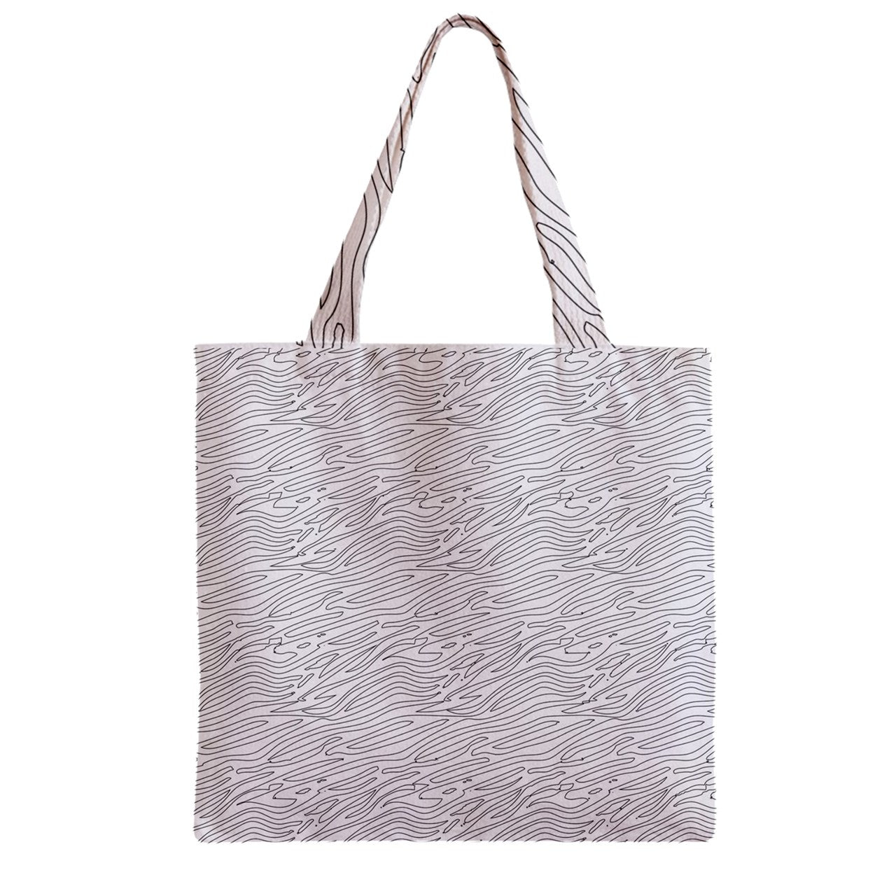 Zipper Grocery Tote Bag White Stripes