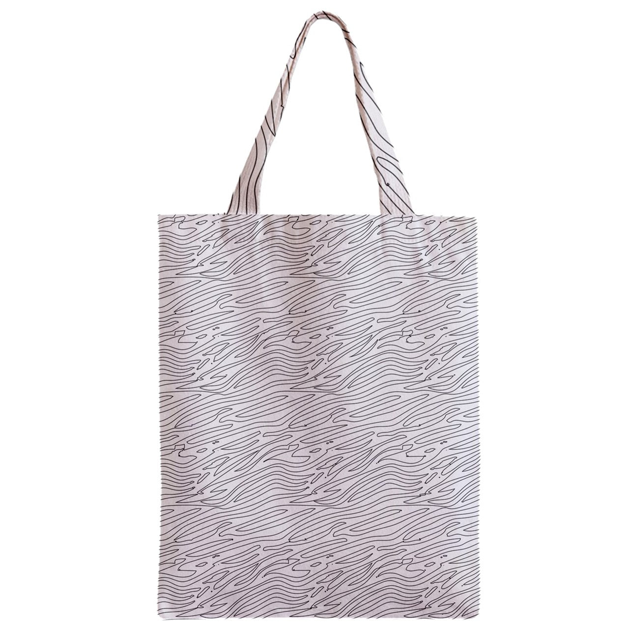 Zipper Classic Tote Bag White Stripes