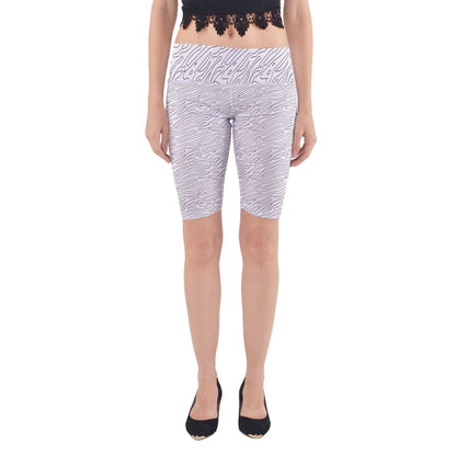Yoga Cropped Leggings White Stripes