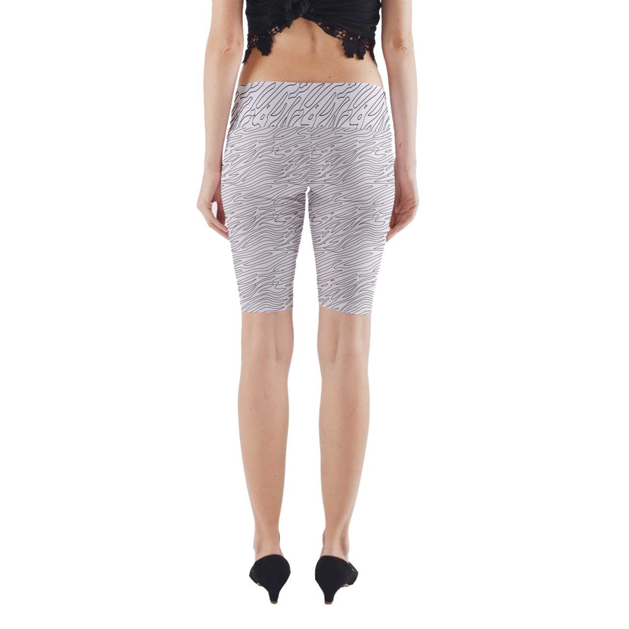 Yoga Cropped Leggings White Stripes