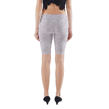Yoga Cropped Leggings White Stripes
