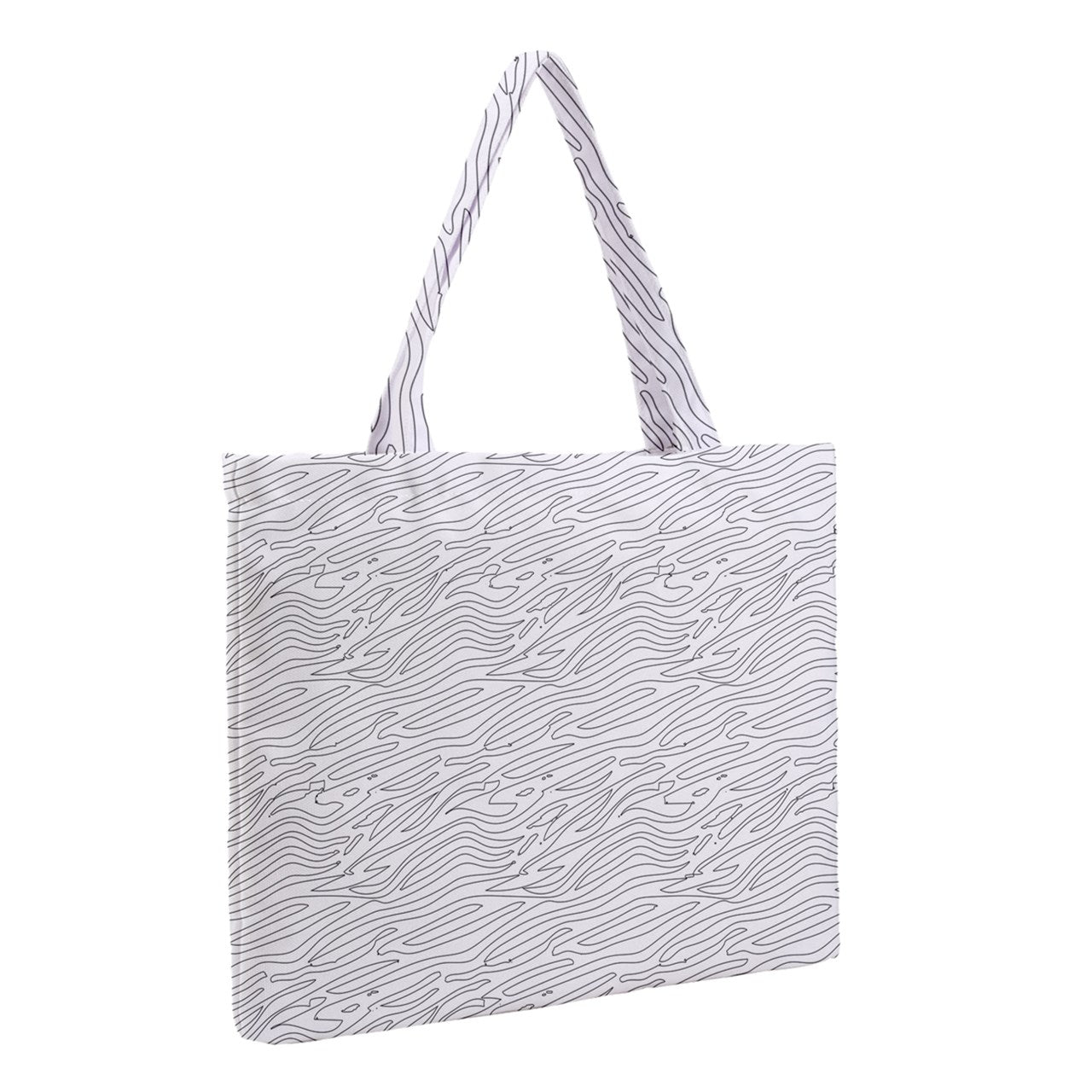 Zipper Medium Tote Bag White Stripes