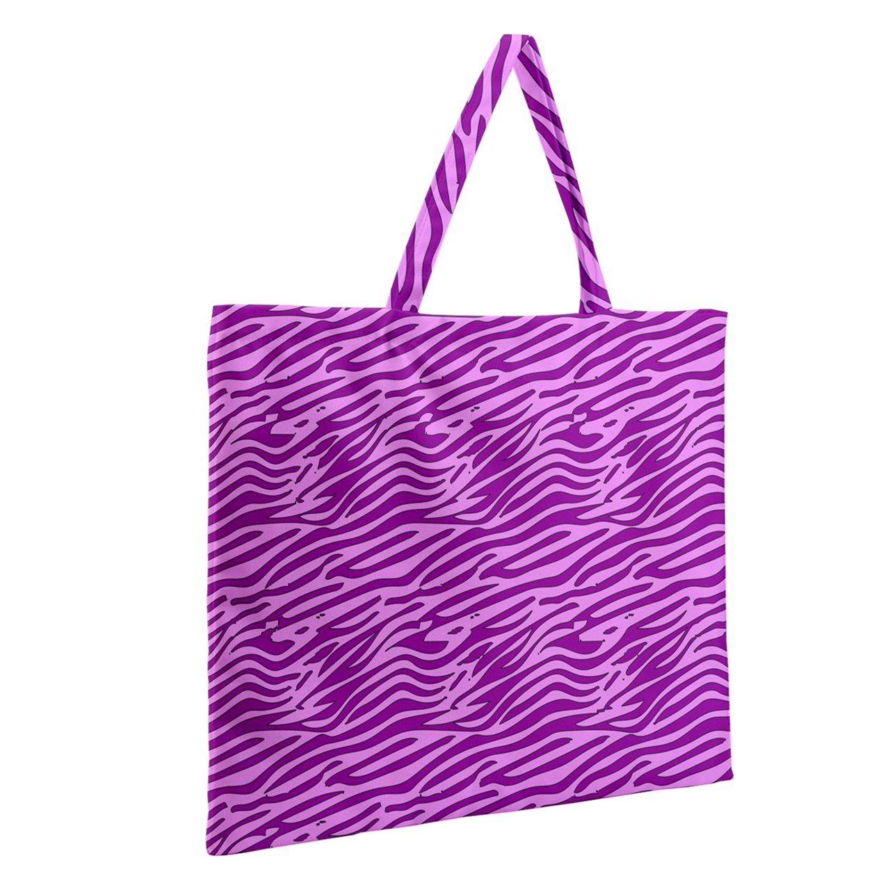 Zipper Large Tote Bag Pink and Purple Stripes