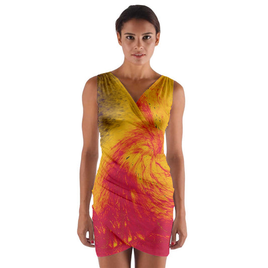 Wrap Front Bodycon Dress Pele's Fire