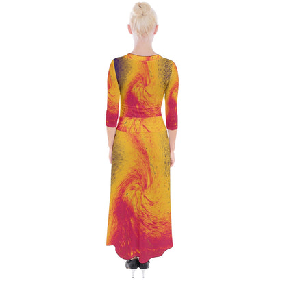 Quarter Sleeve Wrap Maxi Dress Pele's Fire