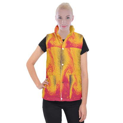 Women's Button Up Vest Pele's Fire 3XL