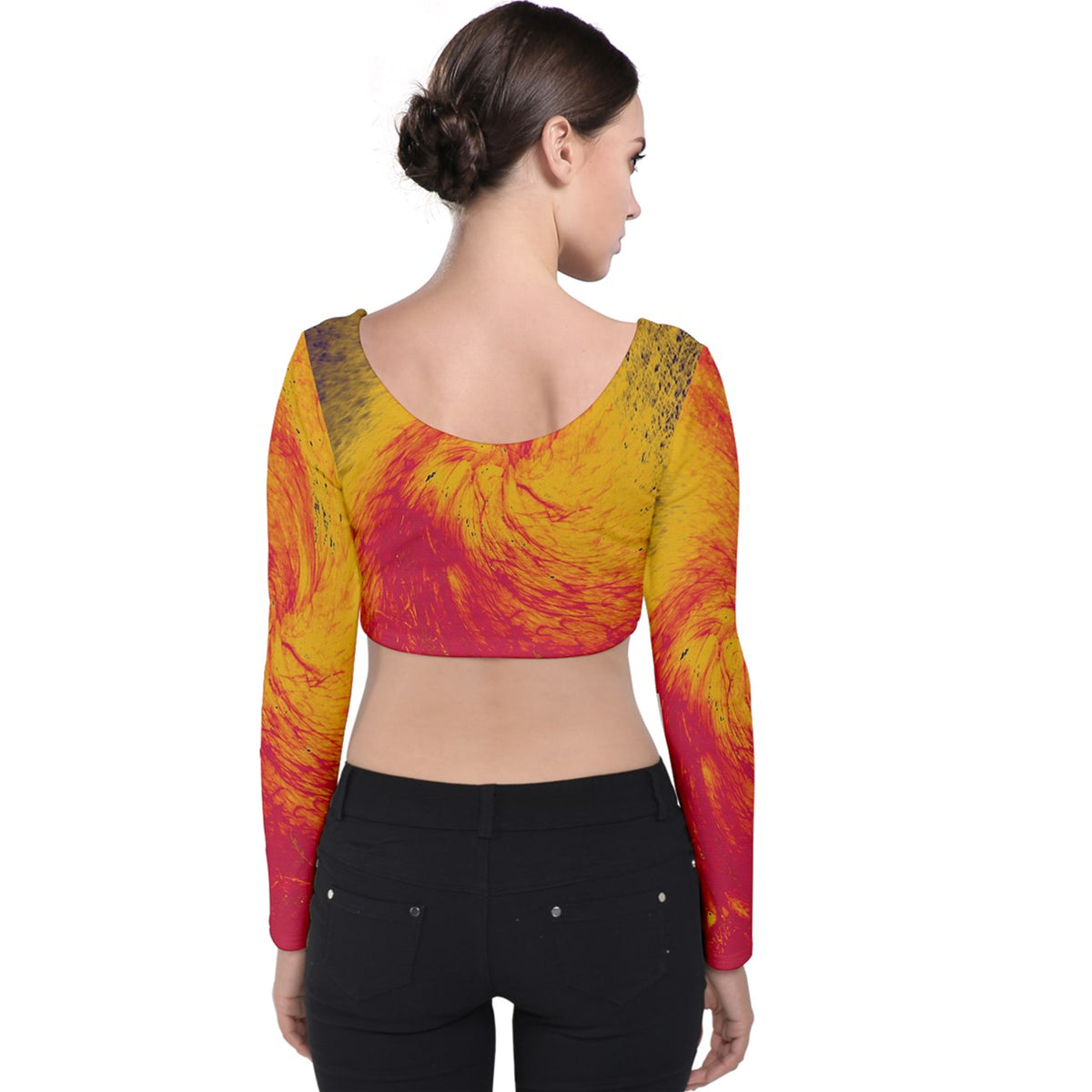 Velvet Long Sleeve Crop Top Pele's Fire