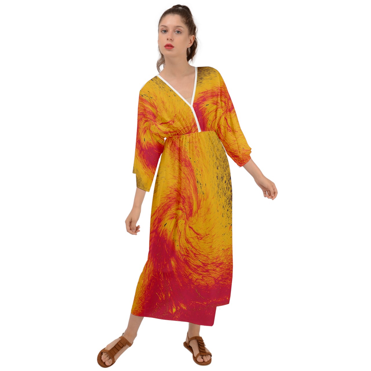 Grecian Style Maxi Dress Pele's Fire 3XL