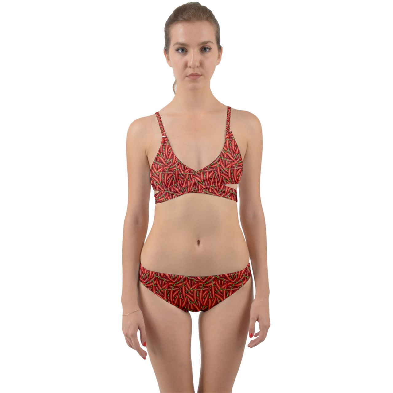 Wrap Around Bikini Set Chili Pepper