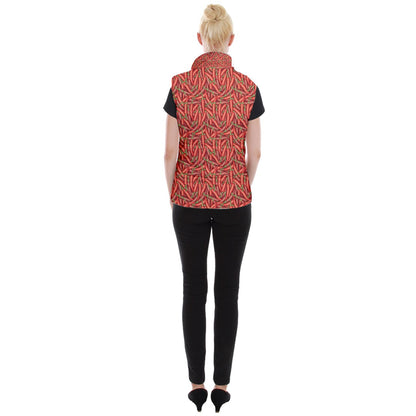Women's Button Up Vest Chili Pepper