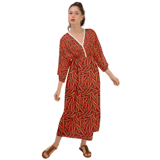 Grecian Style Maxi Dress   Chili Pepper