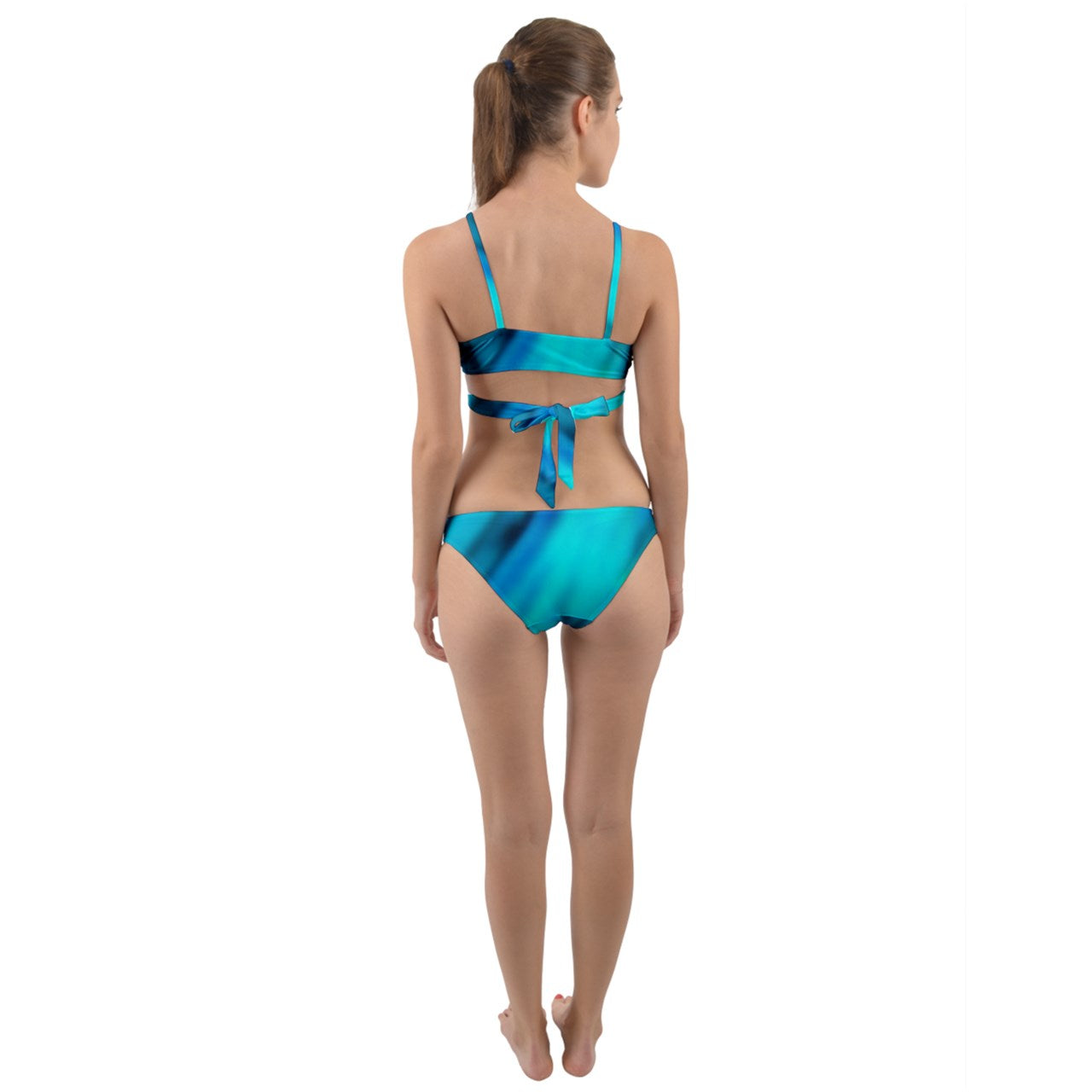 Blue Wave Wrap Around Bikini Set