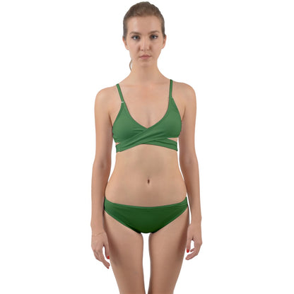 Dark Green  Wrap Around Bikini Set