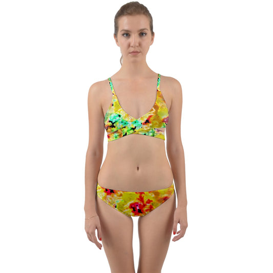 Hibiscus Impressionist Wrap Around Bikini Set