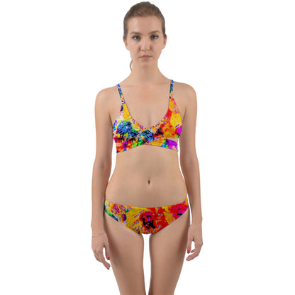 Hibiscus Impressionist Wrap Around Bikini Set