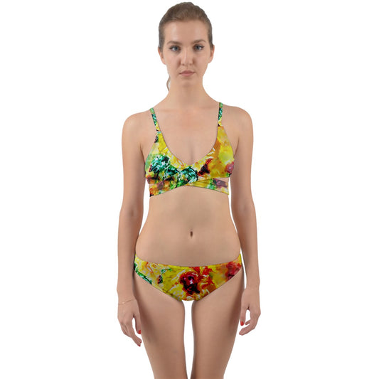 Hibiscus Impressionist Wrap Around Bikini Set