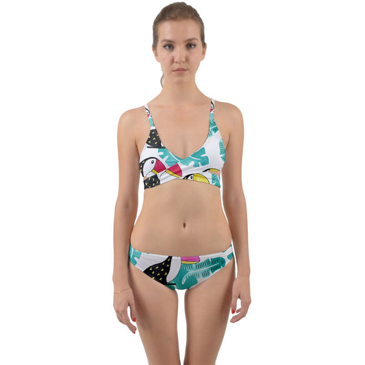 Large Toucans Wrap Around Bikini Set