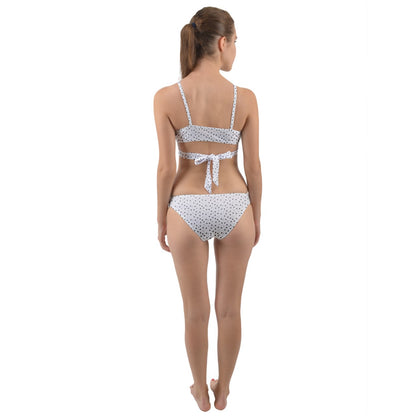 White With Gradient Dots Wrap Around Bikini Set