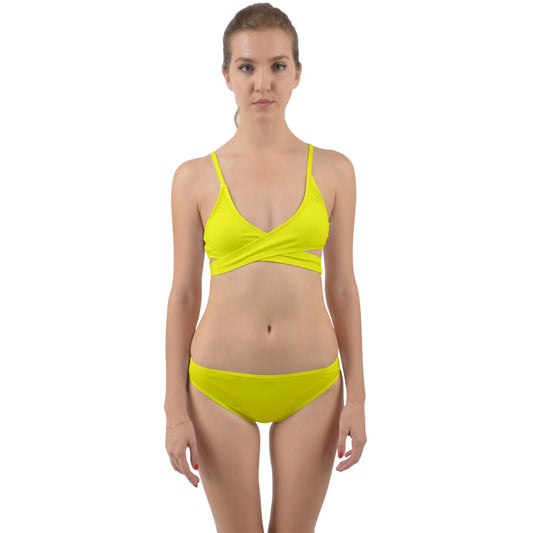 Yellow Wrap Around Bikini Set