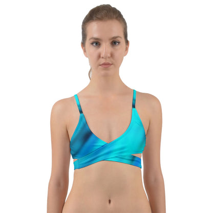 Blue Wave Wrap Around Bikini Top