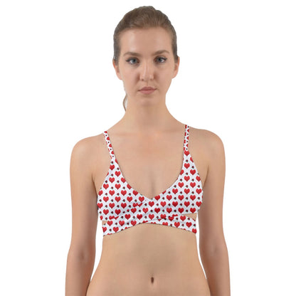 Hearts And Roses Wrap Around Bikini Top