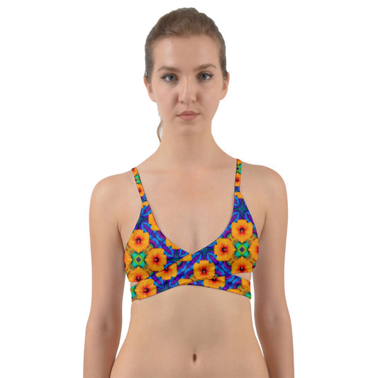 Hibiscus Array Wrap Around Bikini Top