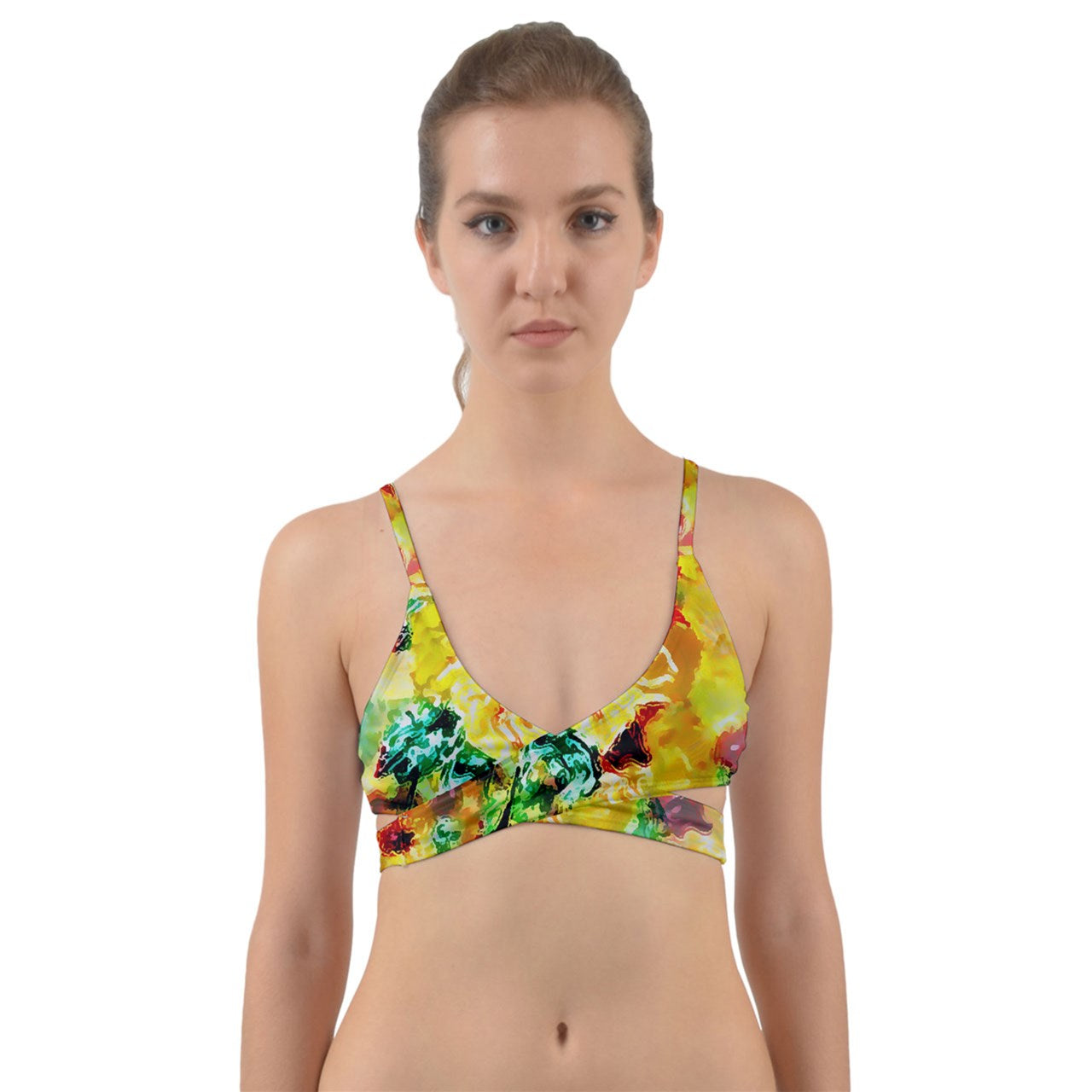 Hibiscus Impressionist 2 Wrap Around Bikini Top