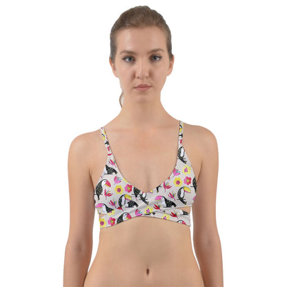 Large Monstera Leaves Inverted Wrap Around Bikini Top