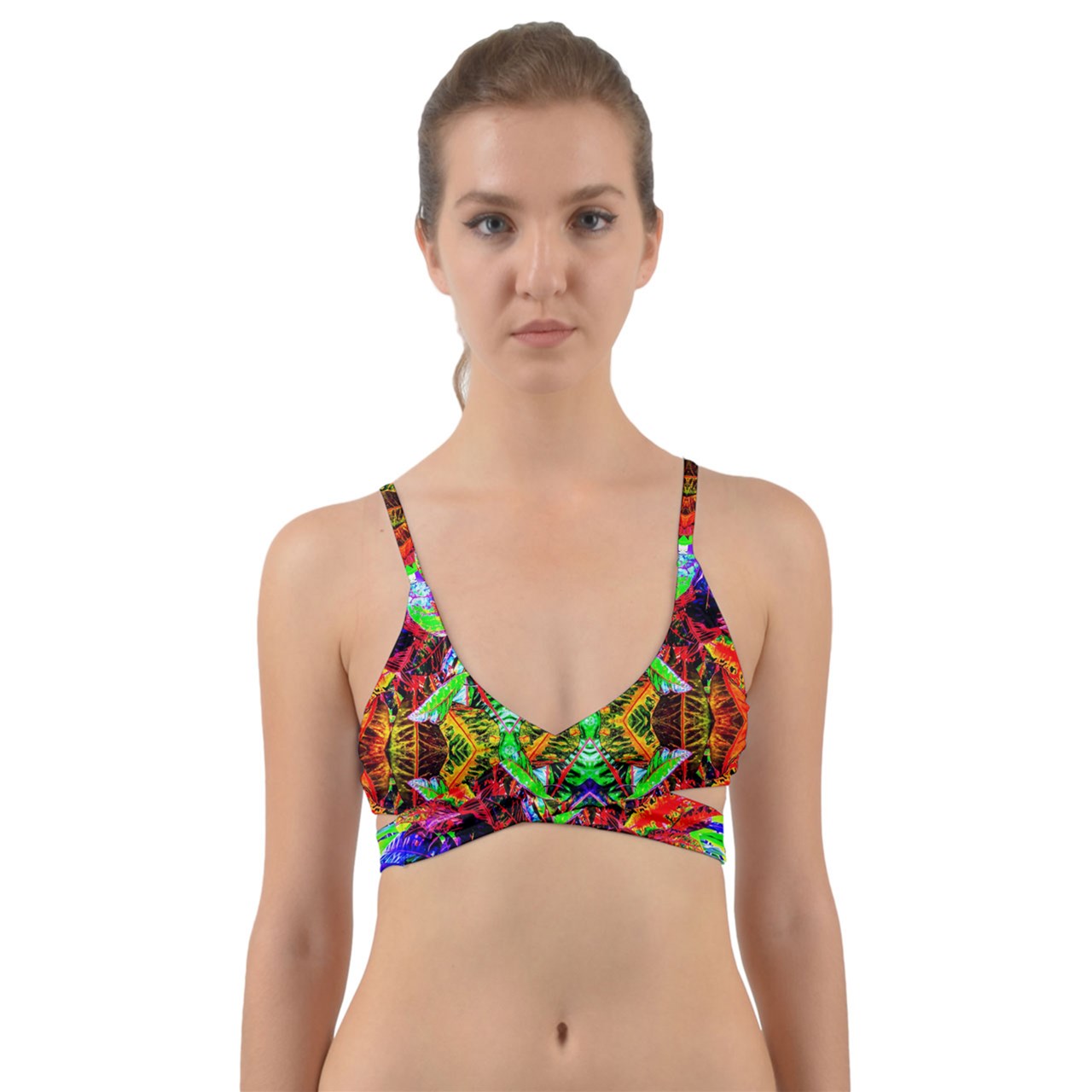 Leafy Abstract Wrap Around Bikini Top