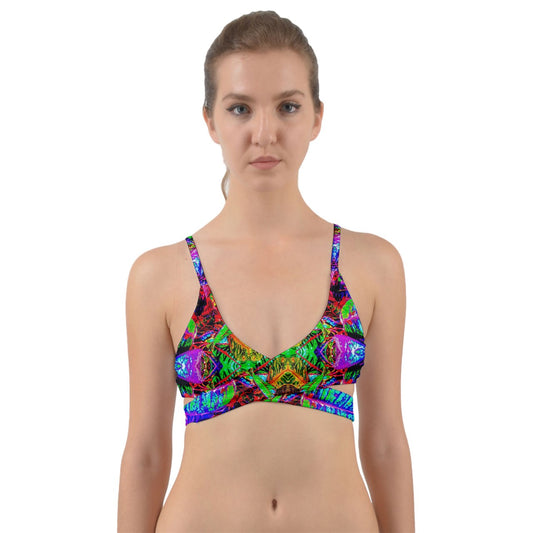 Leafy Abstract 1 Wrap Around Bikini Top