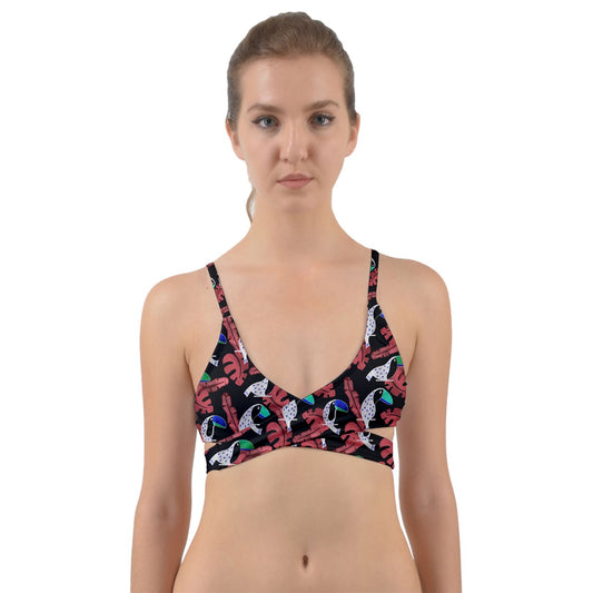 Toucans Small Inverted Wrap Around Bikini Top