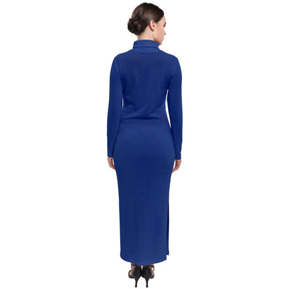 Turtleneck Maxi Dress Classic Blue