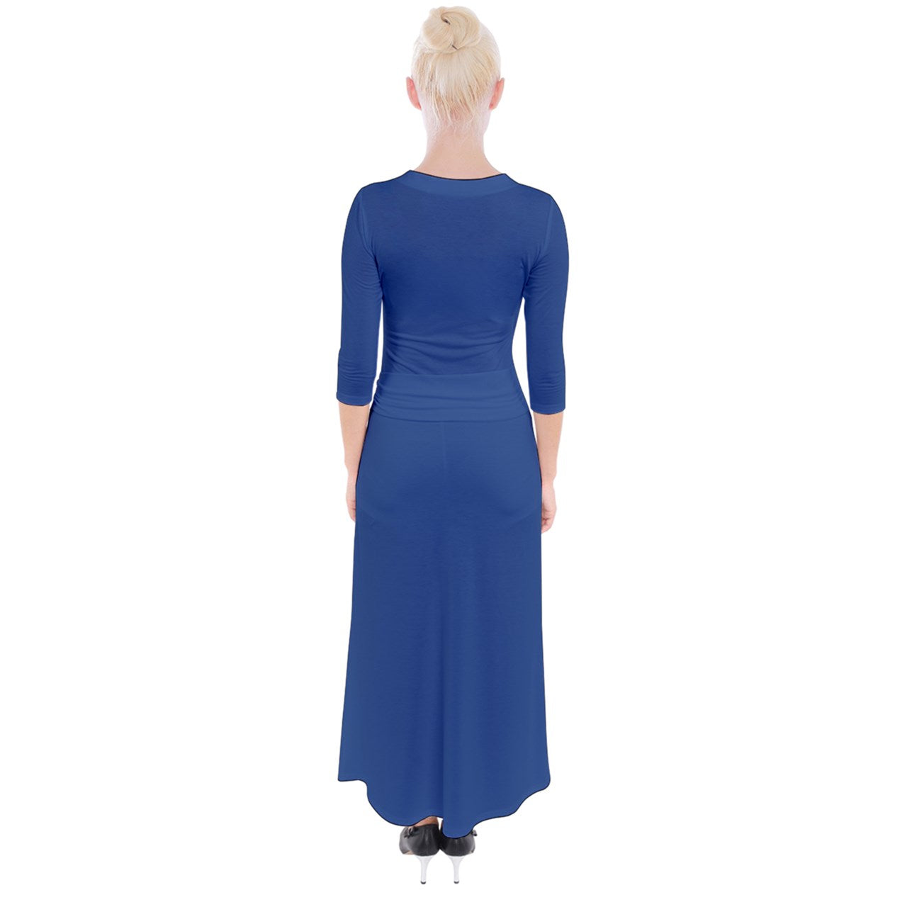 Quarter Sleeve Wrap Maxi Dress Classic Blue