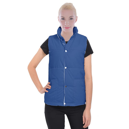 Women's Button Up Vest Classic Blue 3XL