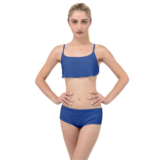 Layered Top Bikini Set Classic Blue