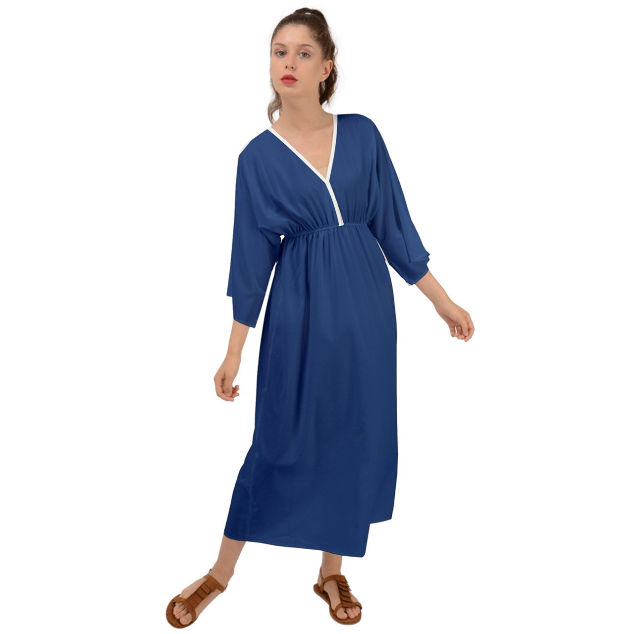 Grecian Style Maxi Dress Classic Blue 3XL