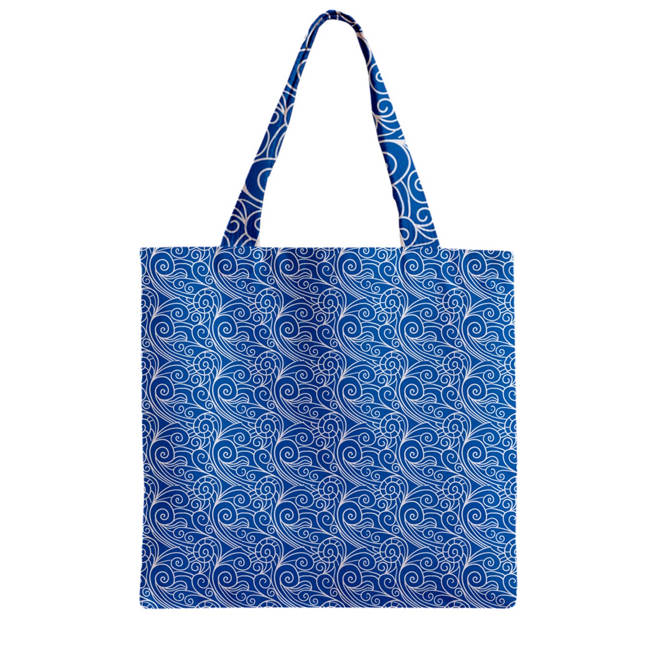 Zipper Grocery Tote Bag Blue Wind