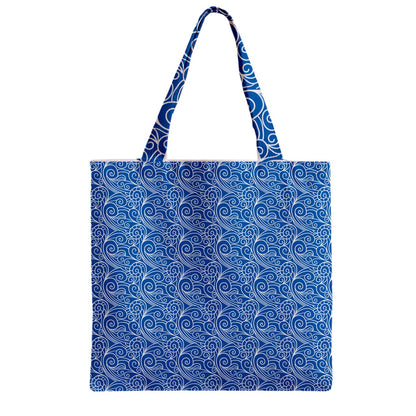 Zipper Grocery Tote Bag Blue Wind