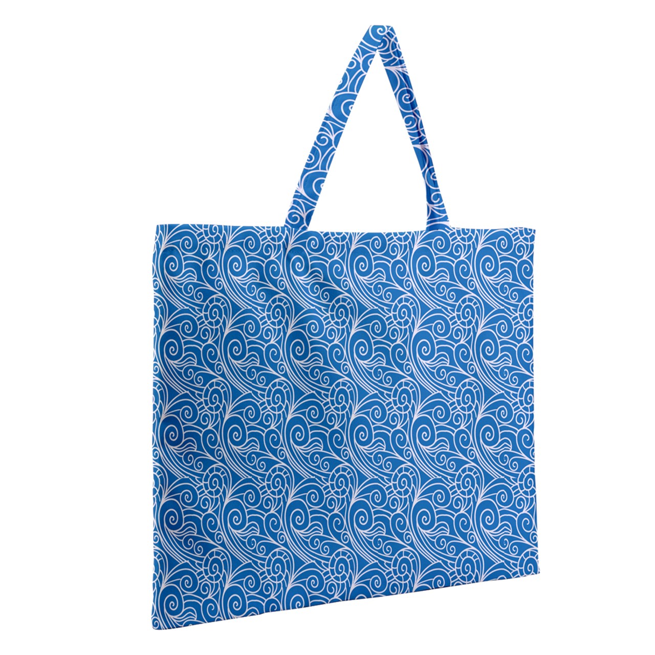 Zipper Large Tote Bag Blue Wind