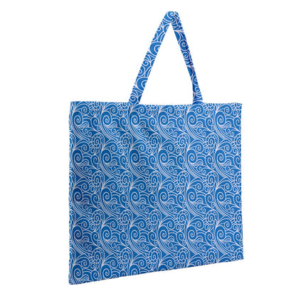 Zipper Large Tote Bag Blue Wind