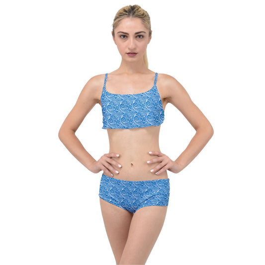 Layered Top Bikini Set Blue Wind